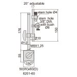 ابعاد پایه ساعت 60 کیلوگرم مگنتی اینسایز