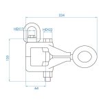 ابعاد گیره صافکاری دو جهته 3 و 2 تن کینگتونی
