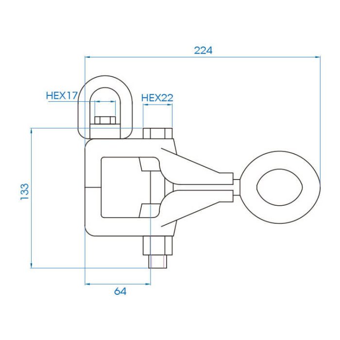 ابعاد گیره صافکاری دو جهته 3 و 2 تن کینگتونی
