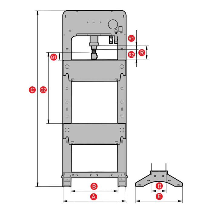 ابعداد پرس رو میزی مگا اسپانیا