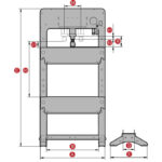 ابعداد پرس دروازه ای هیدرولیک 50 تن