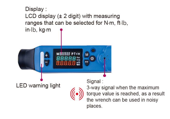 آچار ترکمتر دیجیتال 27 تا 135 نیوتون متر کینگ تونی درایو 3/8 - Image 2