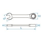 آچار یکسر جغجغه کوتاه کینگ تونی مدل 3738M - Image 2