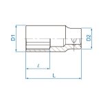 بکس بلند 6 گوش درایو 3/8 کینگ تونی مدل 3235M - Image 2