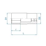 بکس بلند 6 گوش درایو 1/2 کینگ تونی مدل 4235M - Image 2