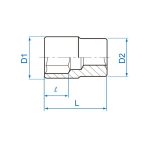 بکس 1/4 اینچ 6 گوش کینگ تونی مدل 2335S - Image 2