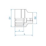 بکس اینچی درایو 3/4 کینگ تونی 12 گوش مدل 6330S - Image 2