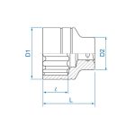 بکس 12 گوش درایو 3/4 کینگ تونی مدل 6330M - Image 2
